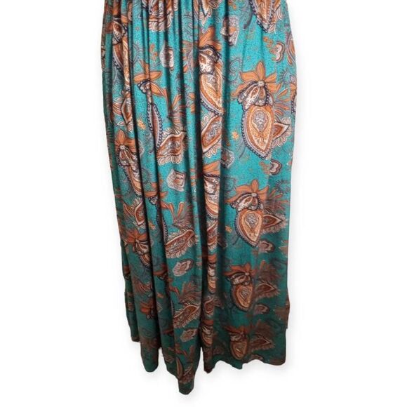 MILLIBON RED DRESS BOUTIQUE Timeless Moments Turquoise Blue Floral Print Midi Dr - Picture 7 of 13